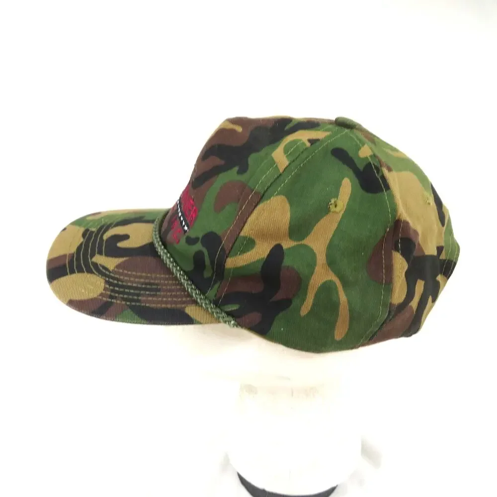 Mr. Tanner Mining Inc Hat Woodland Camo Rope Trucker Green San Sun SnapBack 90s
